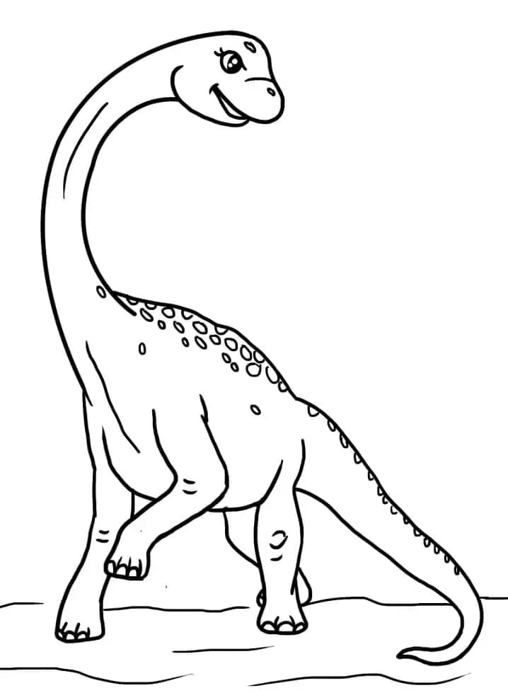 Fise de colorat cu Brachiosaurus uşor la copii