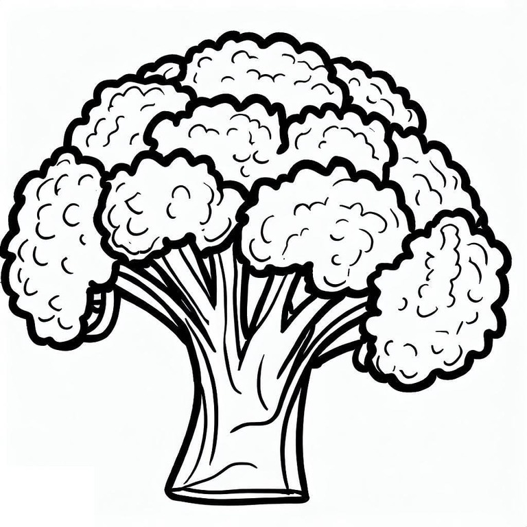 Fise de colorat cu Broccoli gratuit uşor