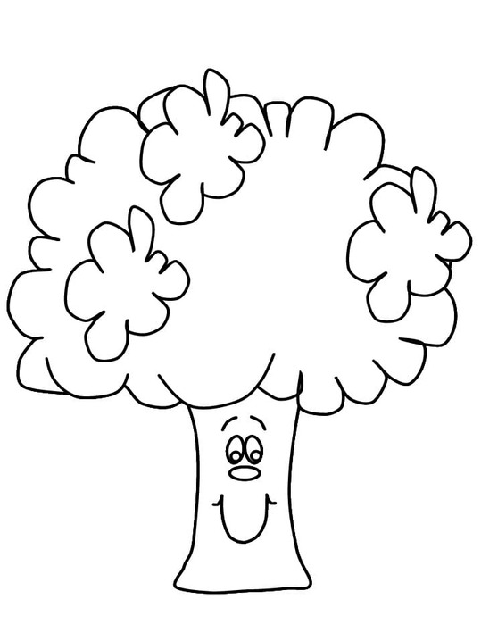 Fise de colorat cu Broccoli imprimabil bazic