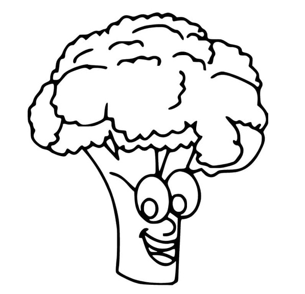 Fise de colorat cu Broccoli imprimabil gratuit bazic