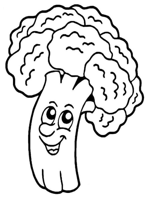 Fise de colorat cu Broccoli imprimabil gratuit pentru copii