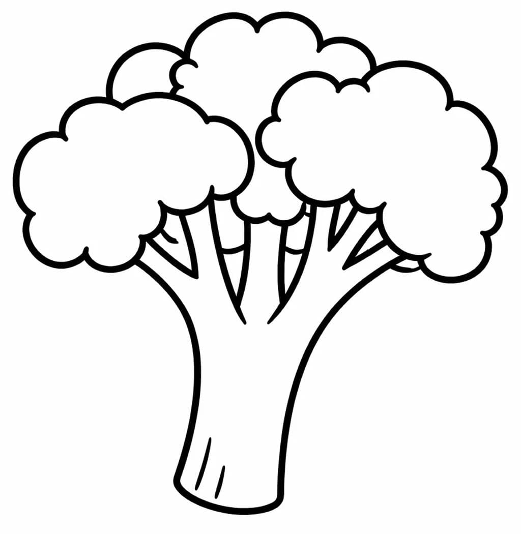 Fise de colorat cu Broccoli imprimabil gratuit uşor