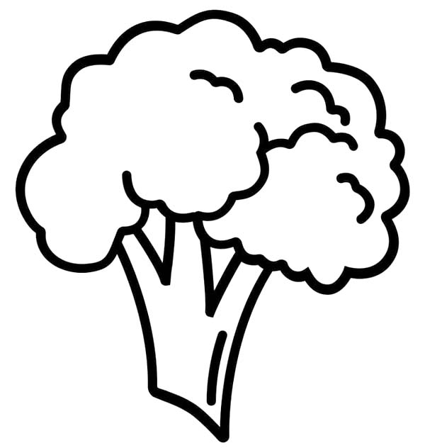 Fise de colorat cu Broccoli uşor la copii
