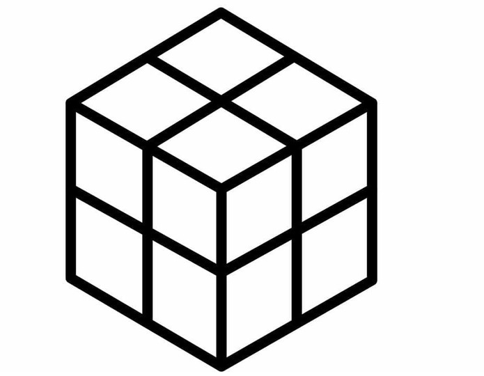 Fise de colorat cu Cubul Rubik bazic la copii
