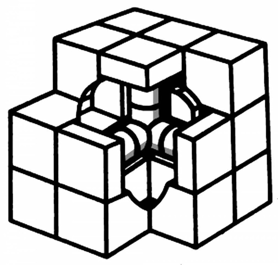 Fise de colorat cu Cubul Rubik gratuit simplu