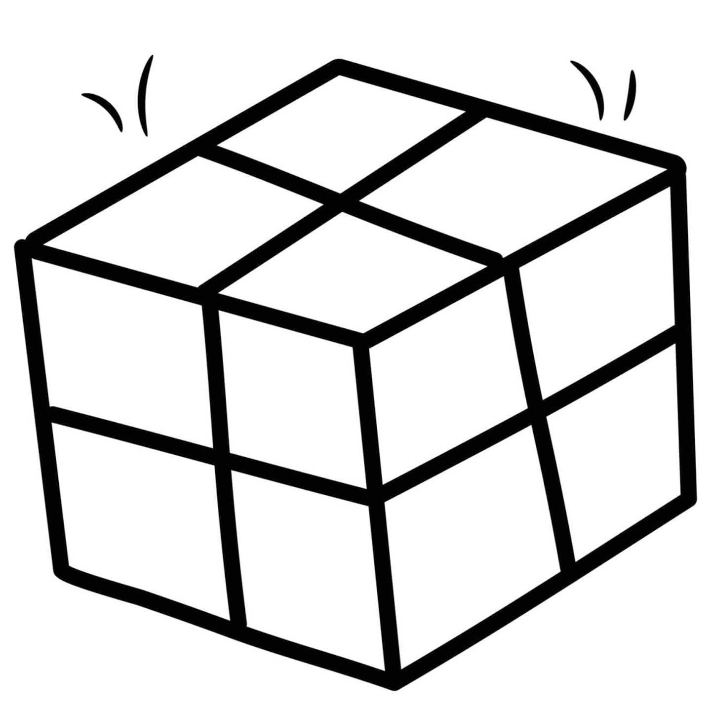 Fise de colorat cu Cubul Rubik gratuit uşor