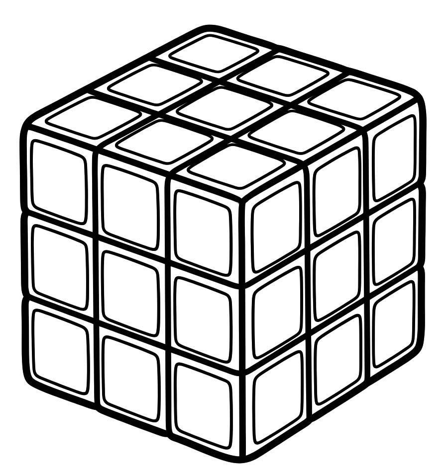 Fise de colorat cu Cubul Rubik gratuit
