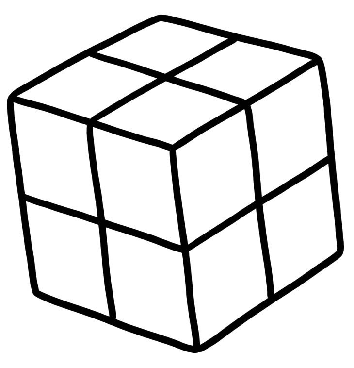 Fise de colorat cu Cubul Rubik imprimabil bazic