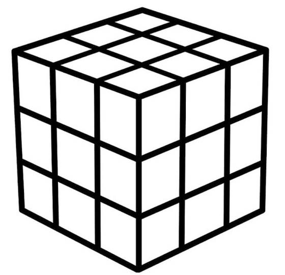 Fise de colorat cu Cubul Rubik imprimabil gratuit simplu
