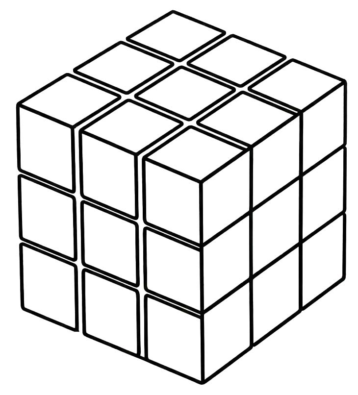 Fise de colorat cu Cubul Rubik imprimabil gratuit uşor