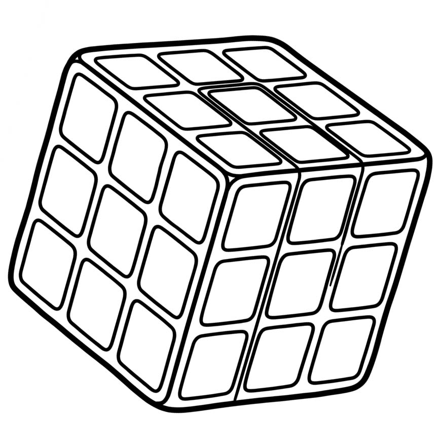 Fise de colorat cu Cubul Rubik imprimabil gratuit