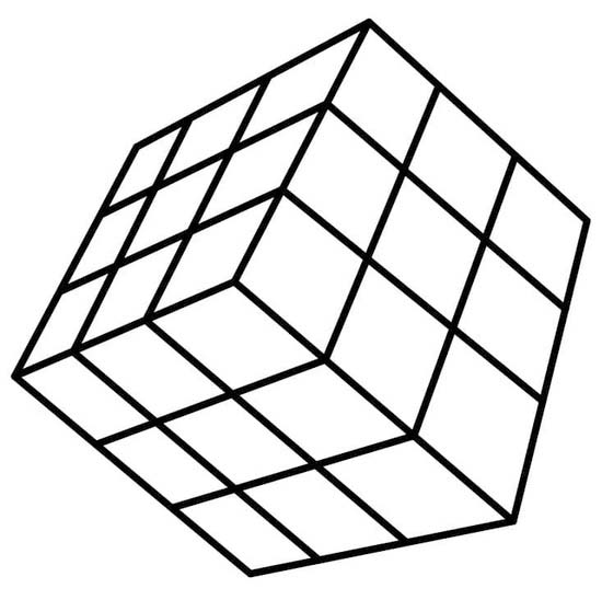 Fise de colorat cu Cubul Rubik pentru copii