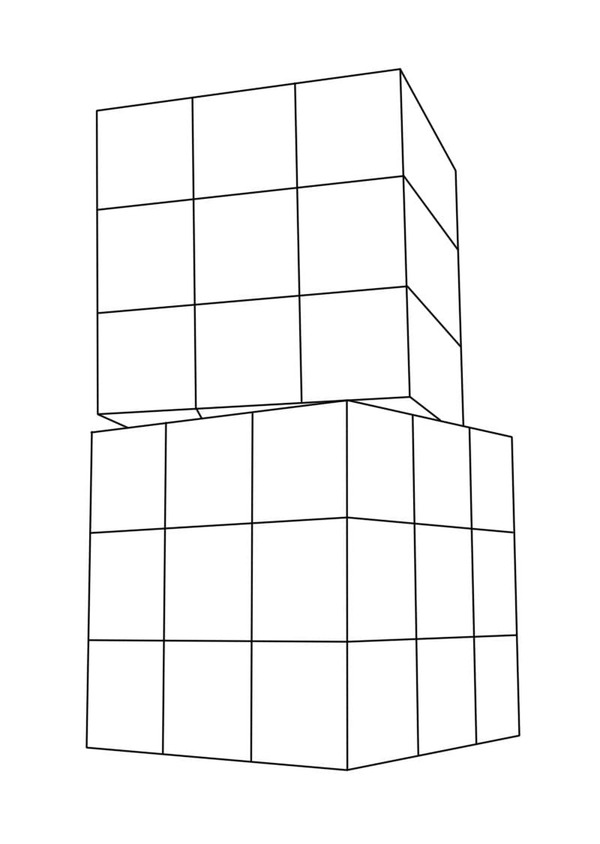 Fise de colorat cu Cubul Rubik uşor la copii