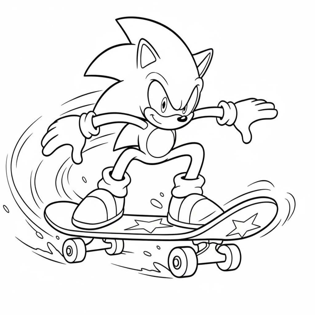 Fise de colorat cu Dark Sonic bazic la copii