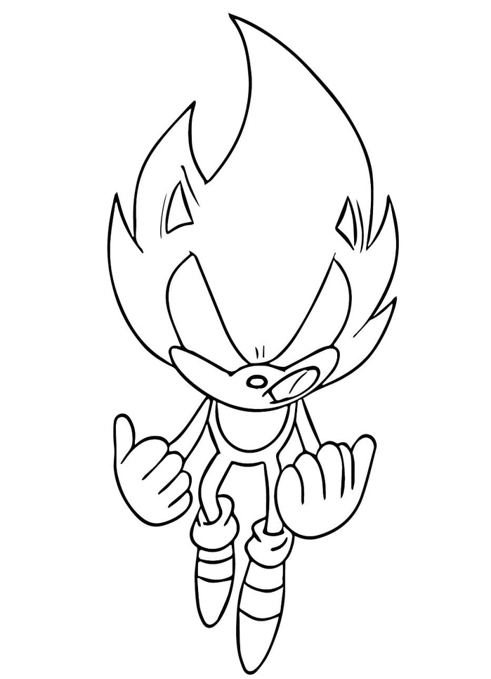 Fise de colorat cu Dark Sonic gratuit uşor