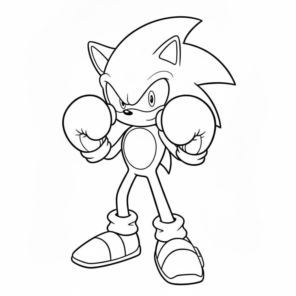 Fise de colorat cu Dark Sonic imprimabil bazic