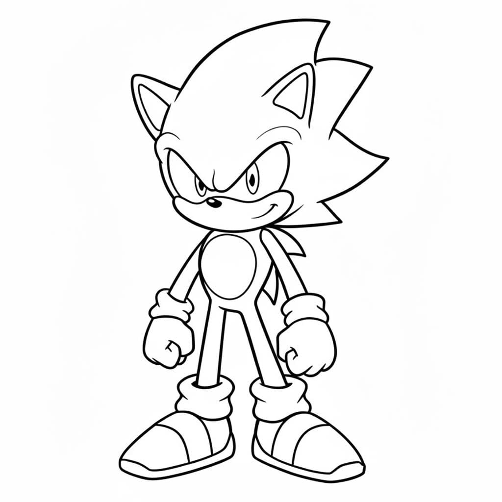 Fise de colorat cu Dark Sonic imprimabil gratuit pentru copii