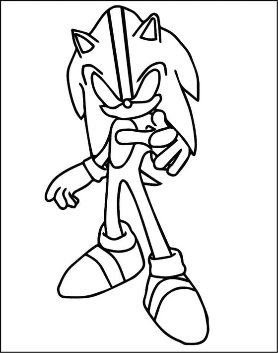 Fise de colorat cu Dark Sonic imprimabil gratuit simplu