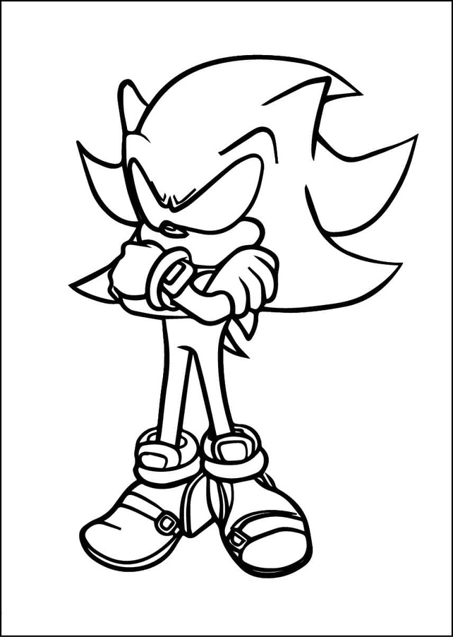Fise de colorat cu Dark Sonic imprimabil gratuit