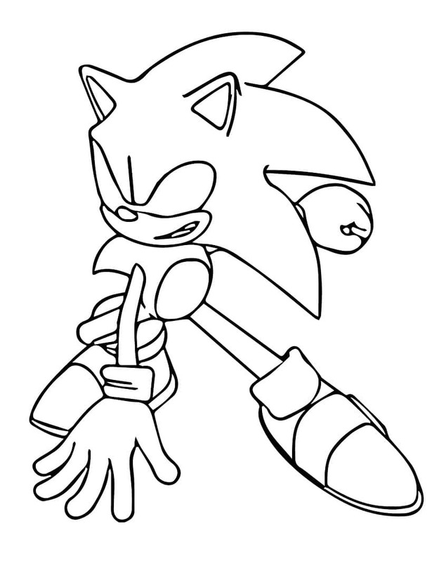 Fise de colorat cu Dark Sonic imprimabil simplu