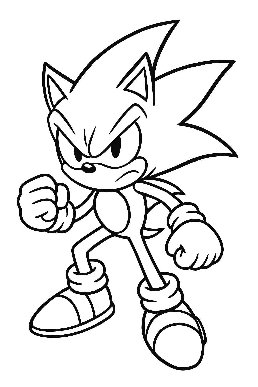 Fise de colorat cu Dark Sonic uşor la copii
