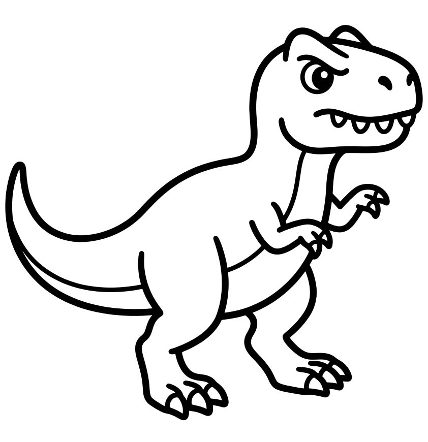 Fise de colorat cu Desenează Allosaurus gratuit uşor