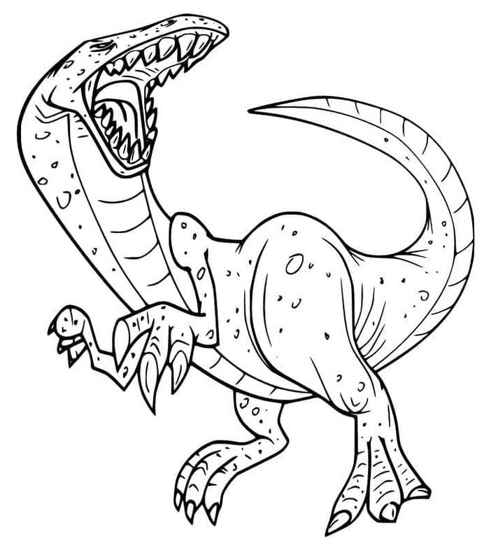 Fise de colorat cu Desenează Allosaurus uşor la copii