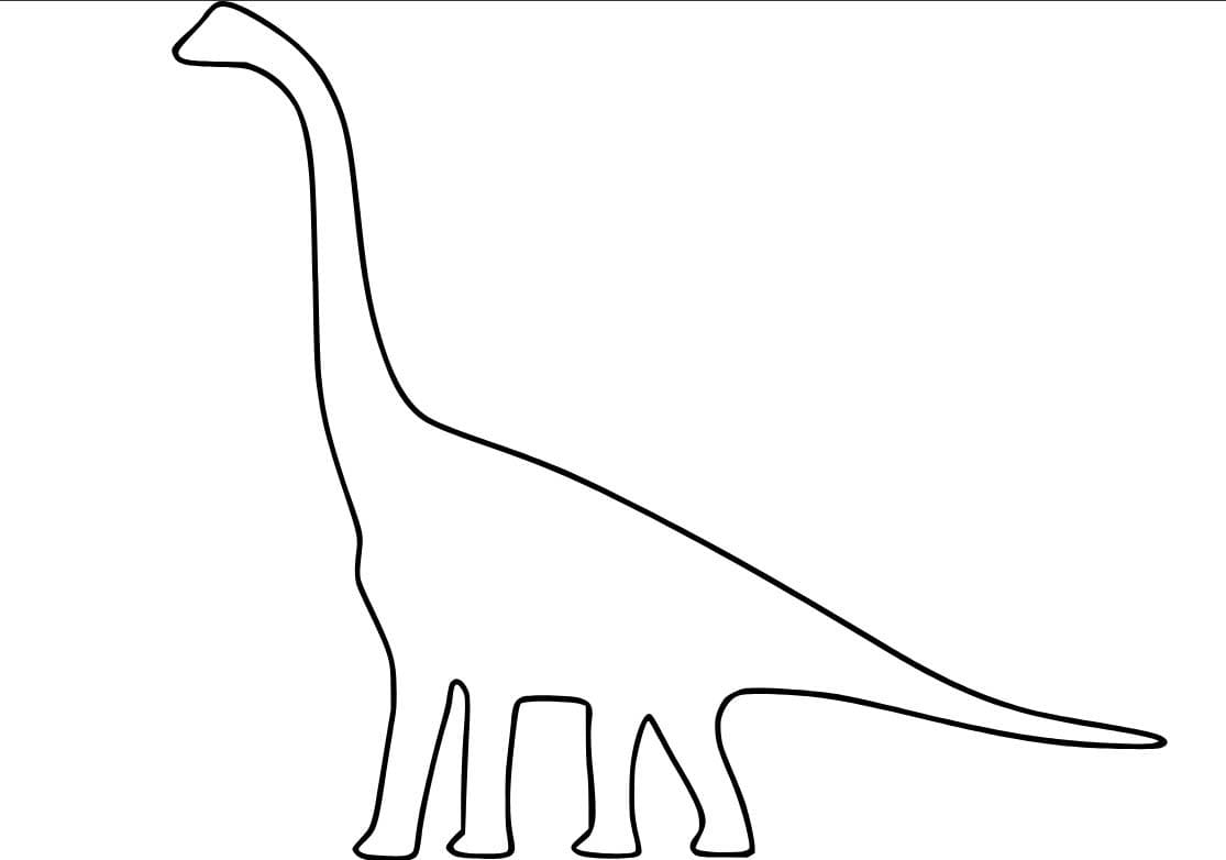 Fise de colorat cu Desenează Brachiosaurus gratuit uşor