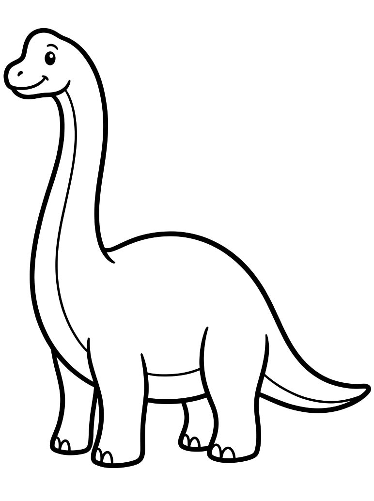 Fise de colorat cu Desenează Brachiosaurus gratuit