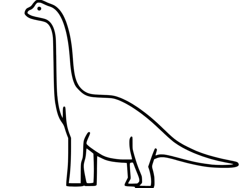 Fise de colorat cu Desenează Brachiosaurus imprimabil bazic