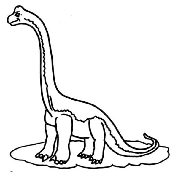 Fise de colorat cu Desenează Brachiosaurus imprimabil gratuit bazic