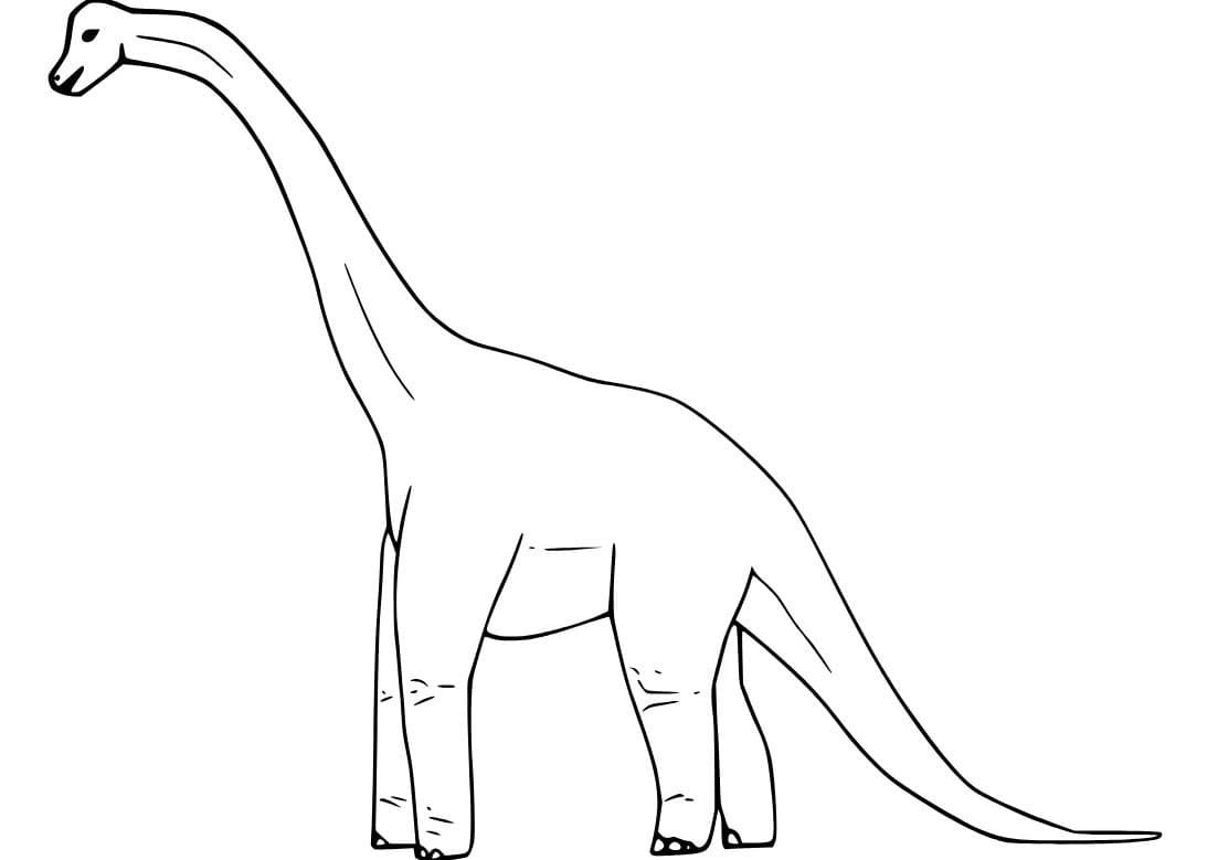 Fise de colorat cu Desenează Brachiosaurus imprimabil uşor
