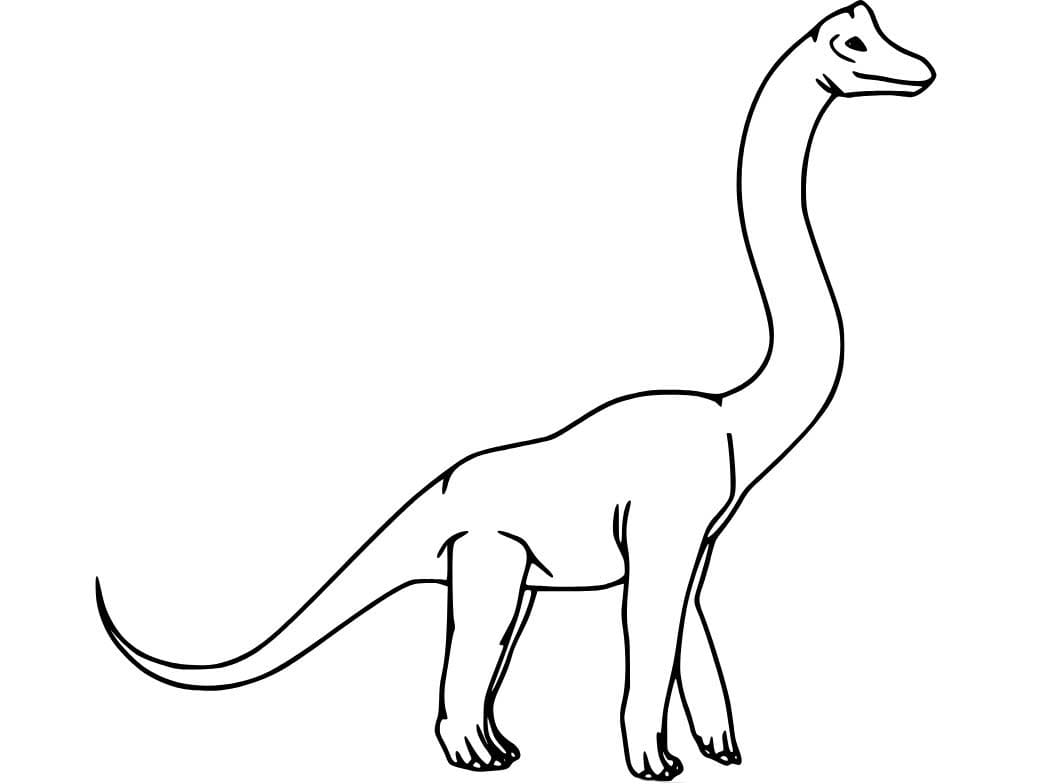 Fise de colorat cu Desenează Brachiosaurus la copii