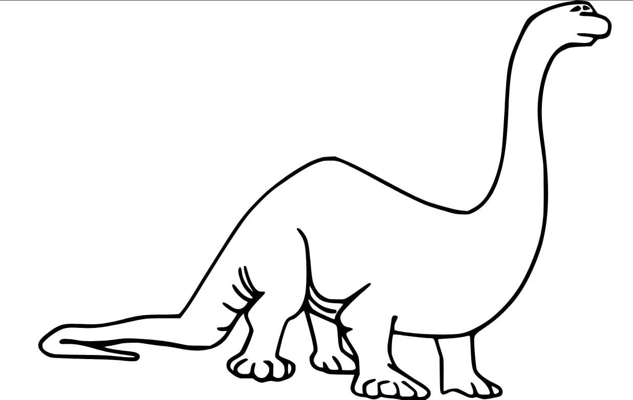 Fise de colorat cu Desenează Brachiosaurus uşor la copii