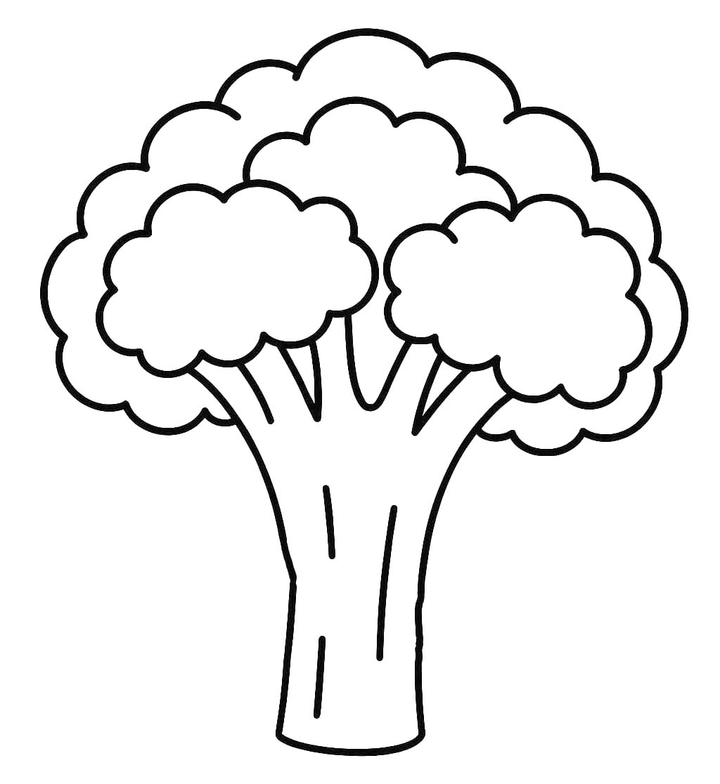 Fise de colorat cu Desenează Broccoli gratuit bazic