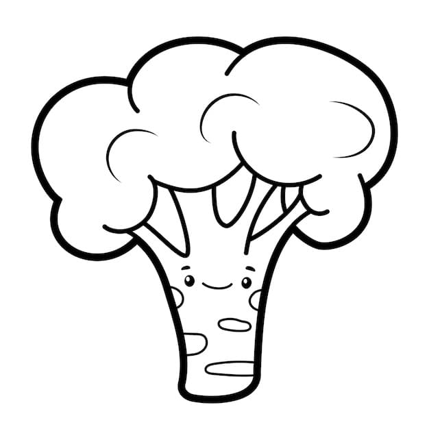 Fise de colorat cu Desenează Broccoli gratuit pentru copii