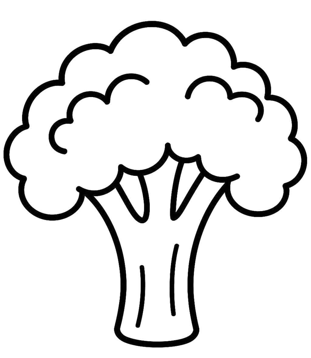 Fise de colorat cu Desenează Broccoli gratuit uşor