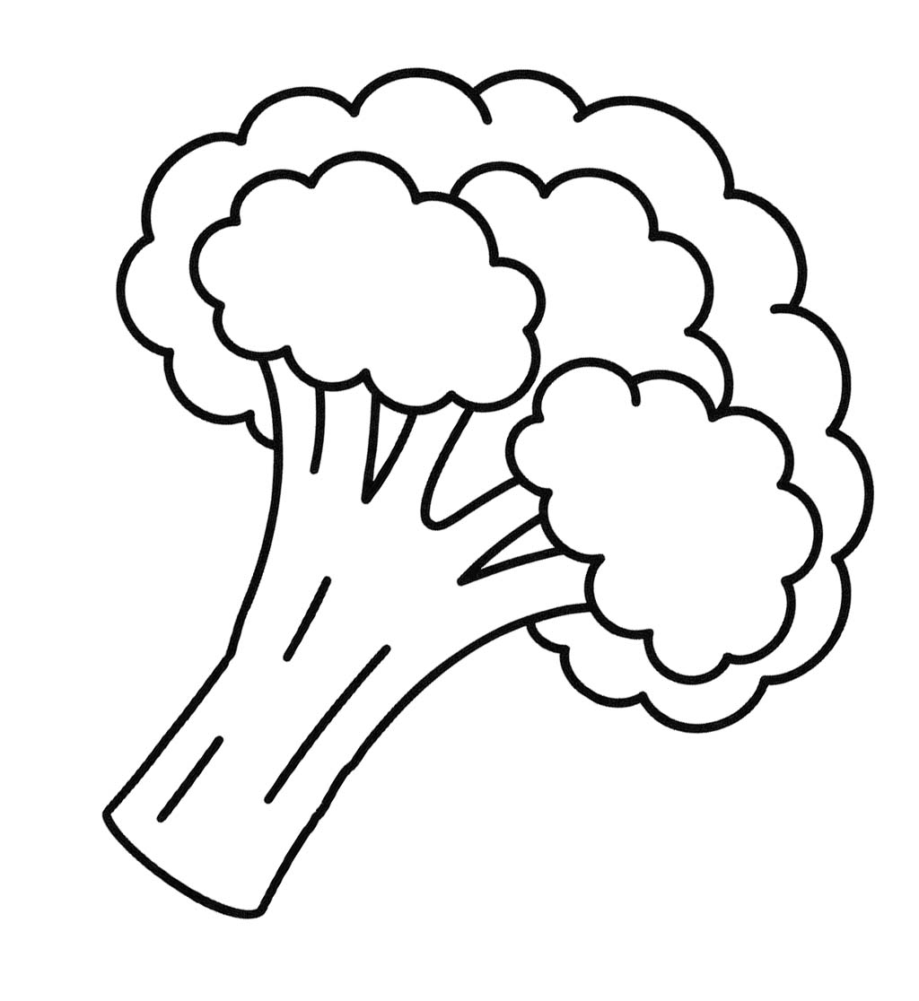 Fise de colorat cu Desenează Broccoli imprimabil bazic