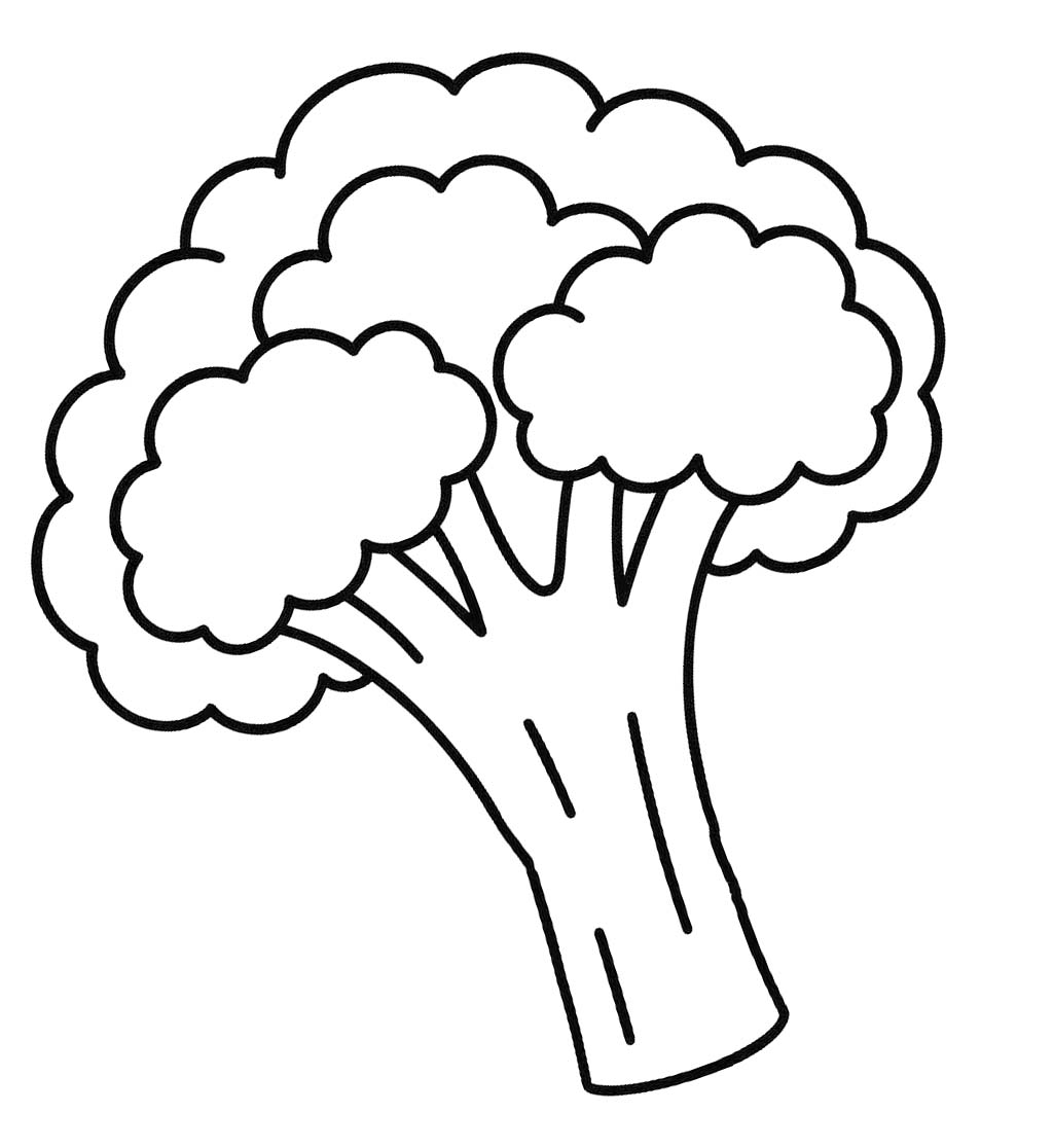 Fise de colorat cu Desenează Broccoli imprimabil gratuit bazic