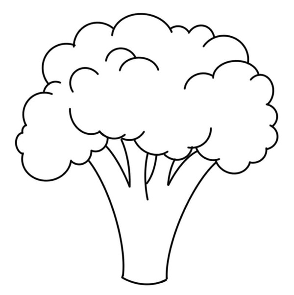 Fise de colorat cu Desenează Broccoli imprimabil simplu