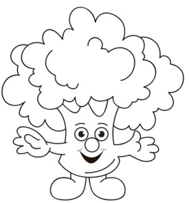 Fise de colorat cu Desenează Broccoli imprimabil