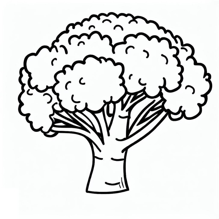 Fise de colorat cu Desenează Broccoli la copii