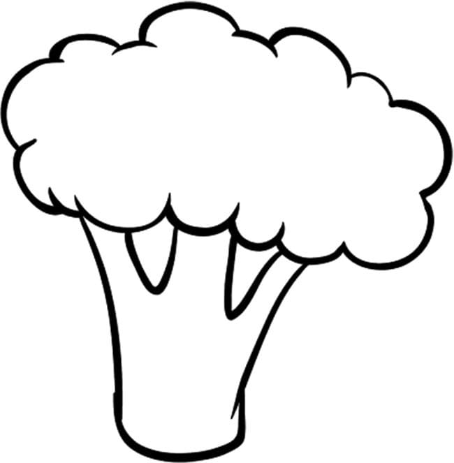 Fise de colorat cu Desenează Broccoli uşor la copii