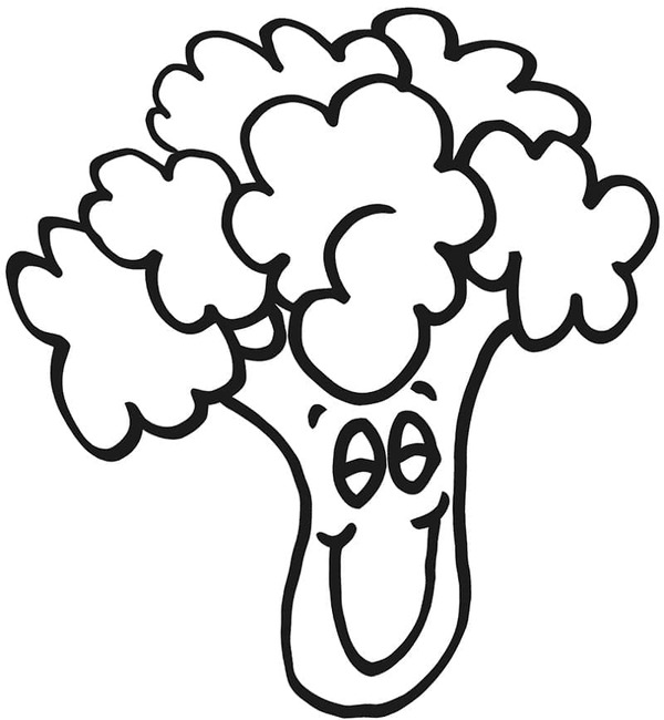 Fise de colorat cu Desenează Broccoli uşor