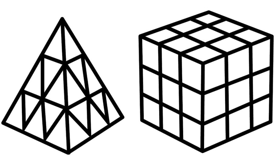 Fise de colorat cu Desenează Cubul Rubik gratuit pentru copii
