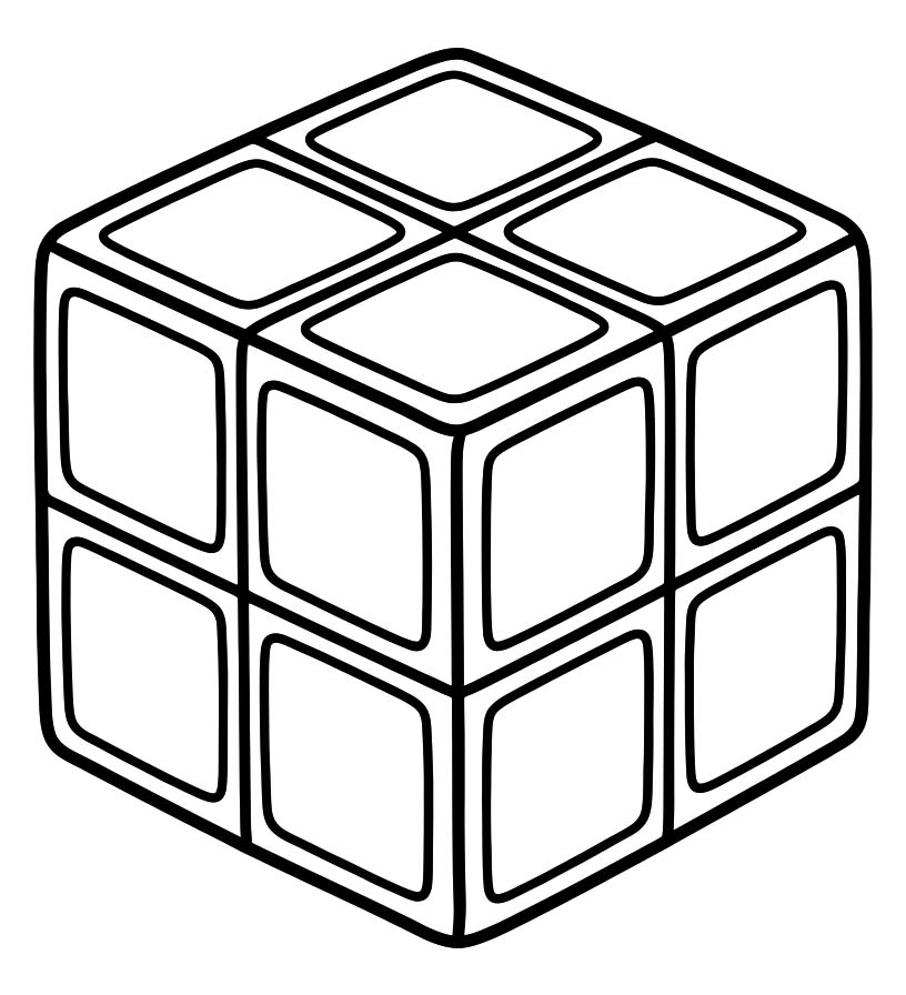 Fise de colorat cu Desenează Cubul Rubik imprimabil uşor