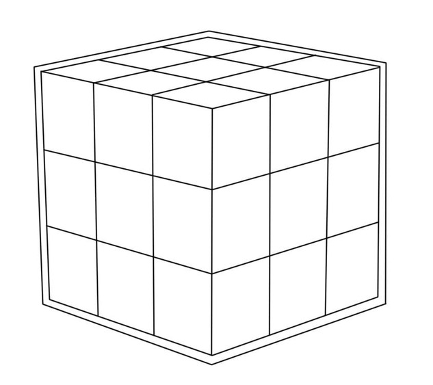 Fise de colorat cu Desenează Cubul Rubik la copii