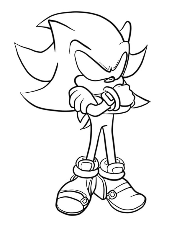 Fise de colorat cu Desenează Dark Sonic bazic