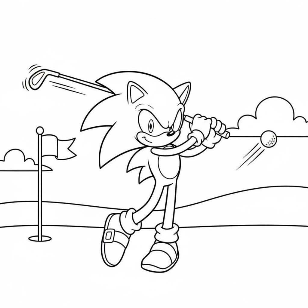 Fise de colorat cu Desenează Dark Sonic gratuit bazic