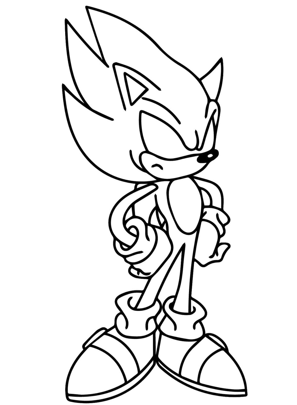 Fise de colorat cu Desenează Dark Sonic gratuit pentru copii